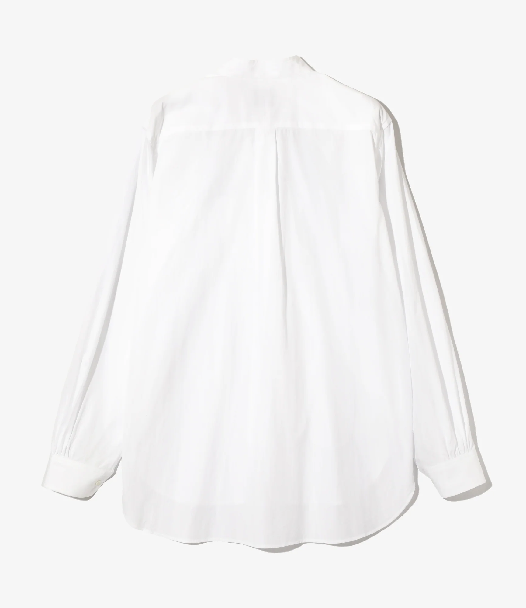 Banded Collar EDW Shirt - Off White - Cotton Broadcloth - Image 4