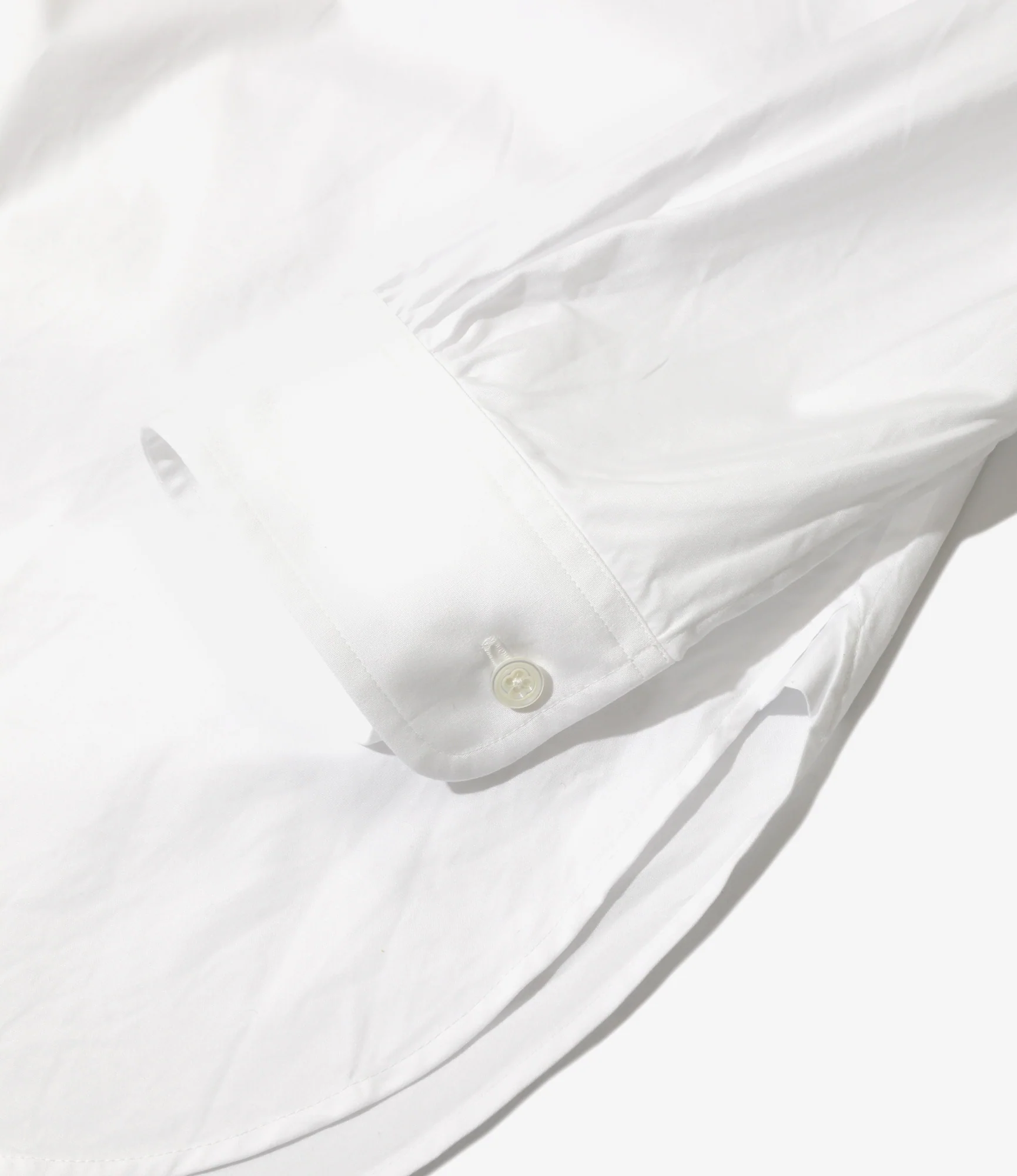 Banded Collar EDW Shirt - Off White - Cotton Broadcloth - Image 5