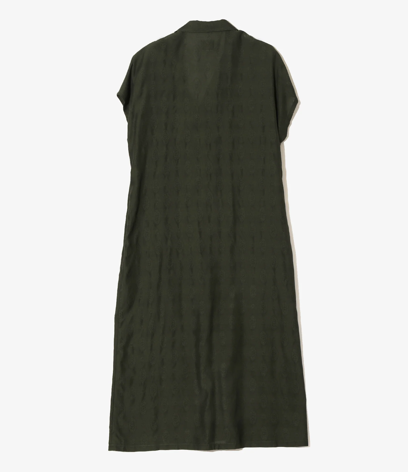 French Sleeve Dress - Dk. Green - Fine Pattern Jacquard - Image 3