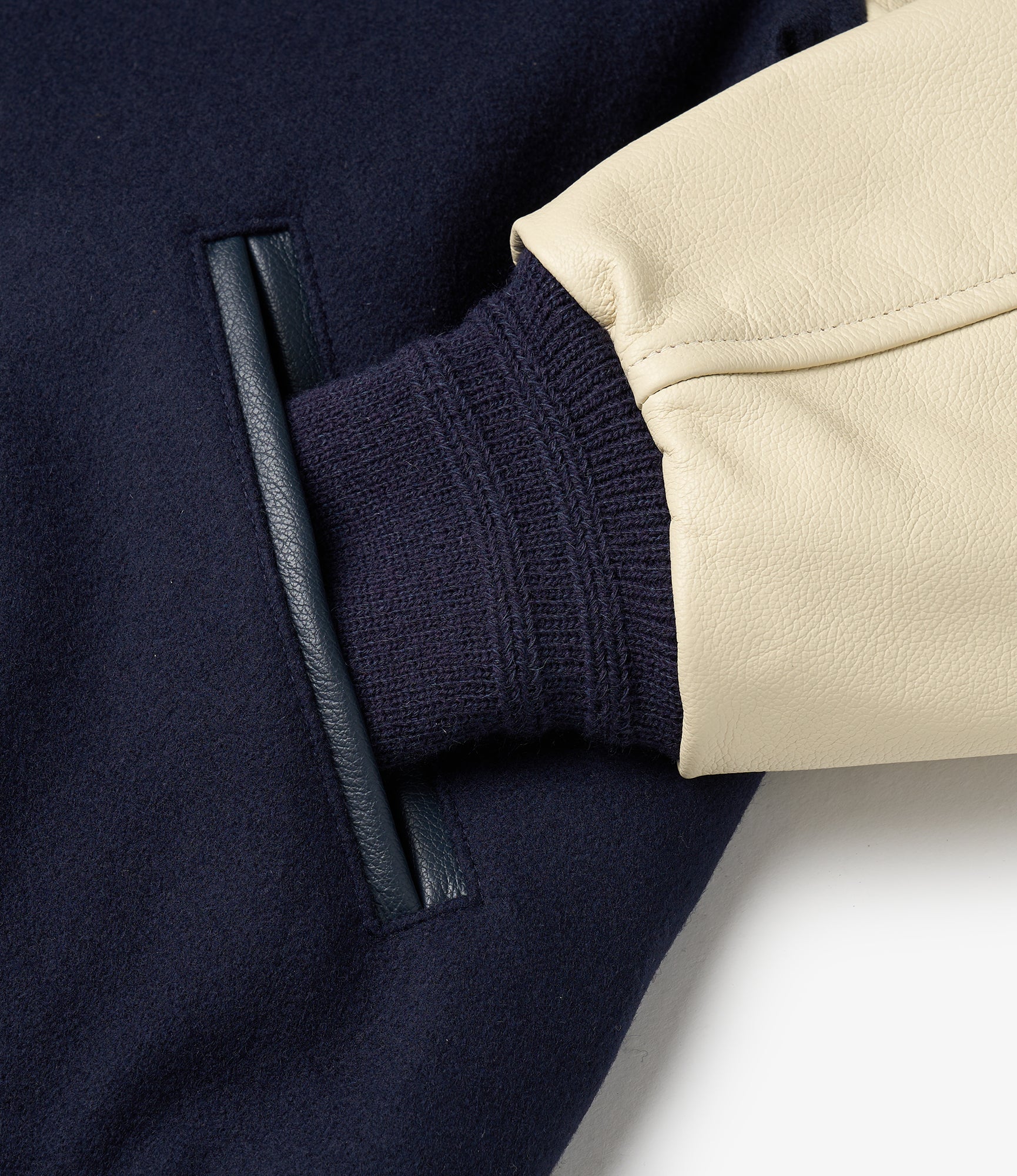 GDP x Golden Bear Varsity Jacket - Navy/Cream - Image 5