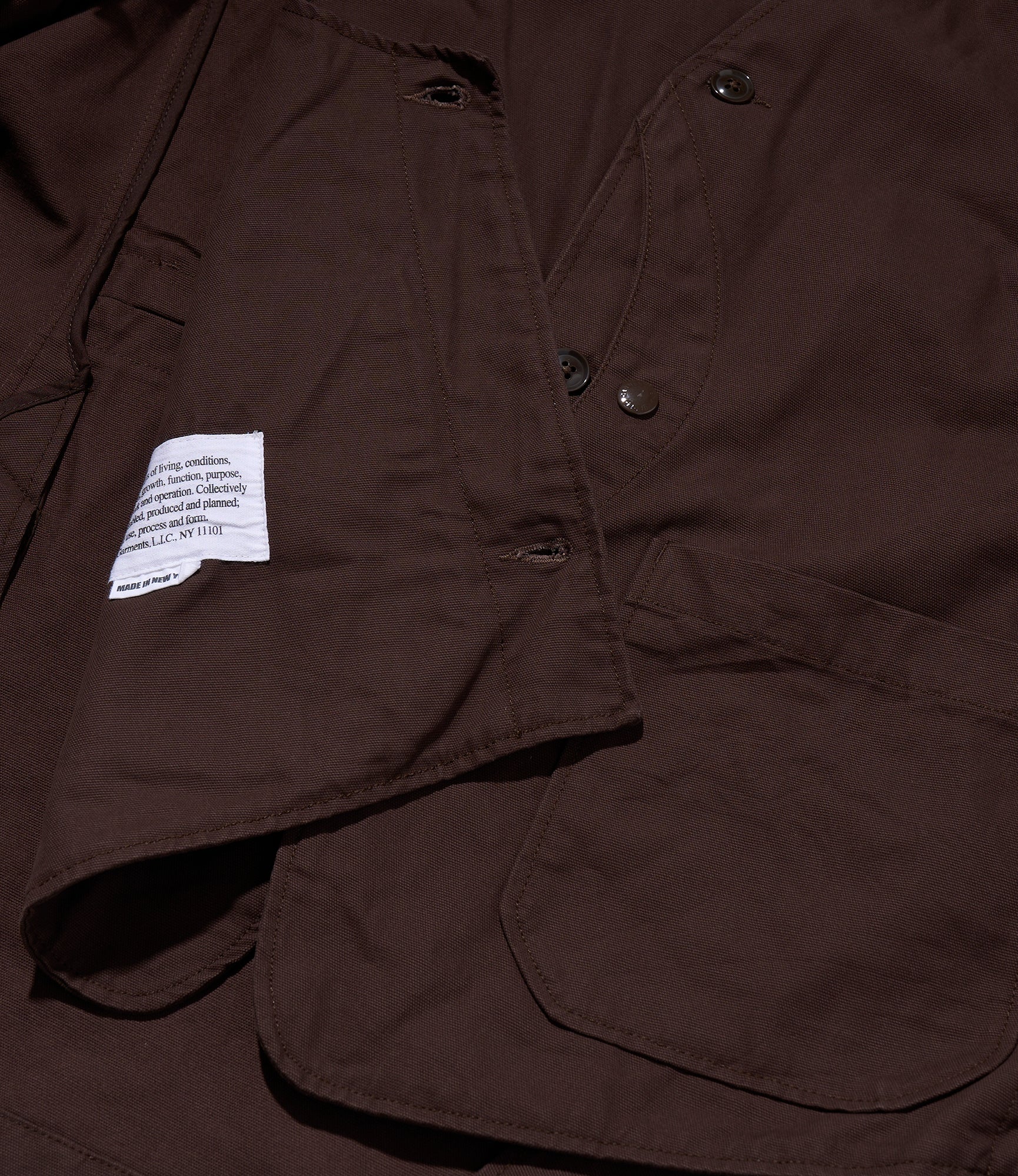 NNY x Blue in Green x Packer - Hunting Blazer -  Dk. Brown 8oz Cotton Canvas - Image 7