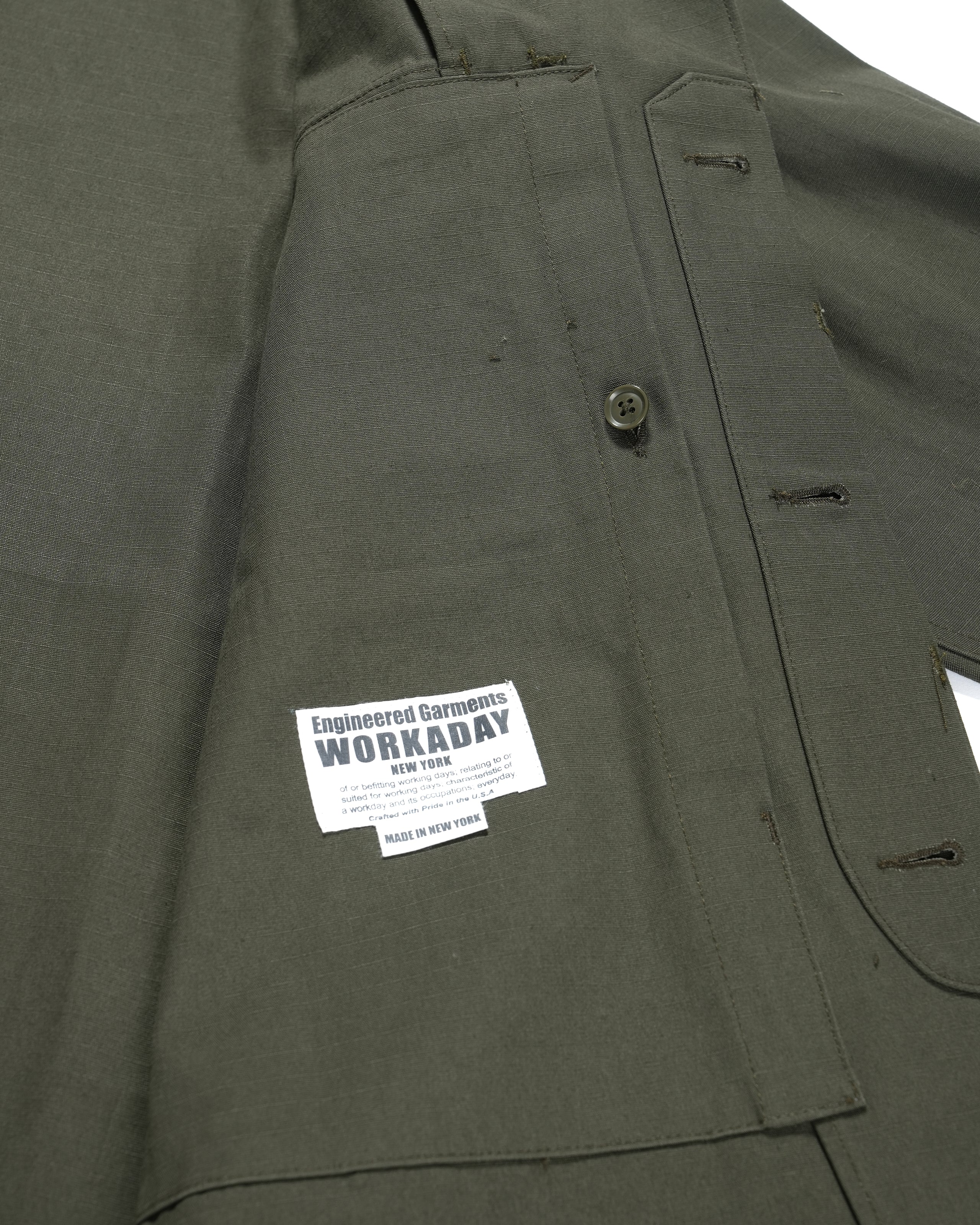 MC Shirt Jacket - Olive Heavyweight Cotton Ripstop - Image 4