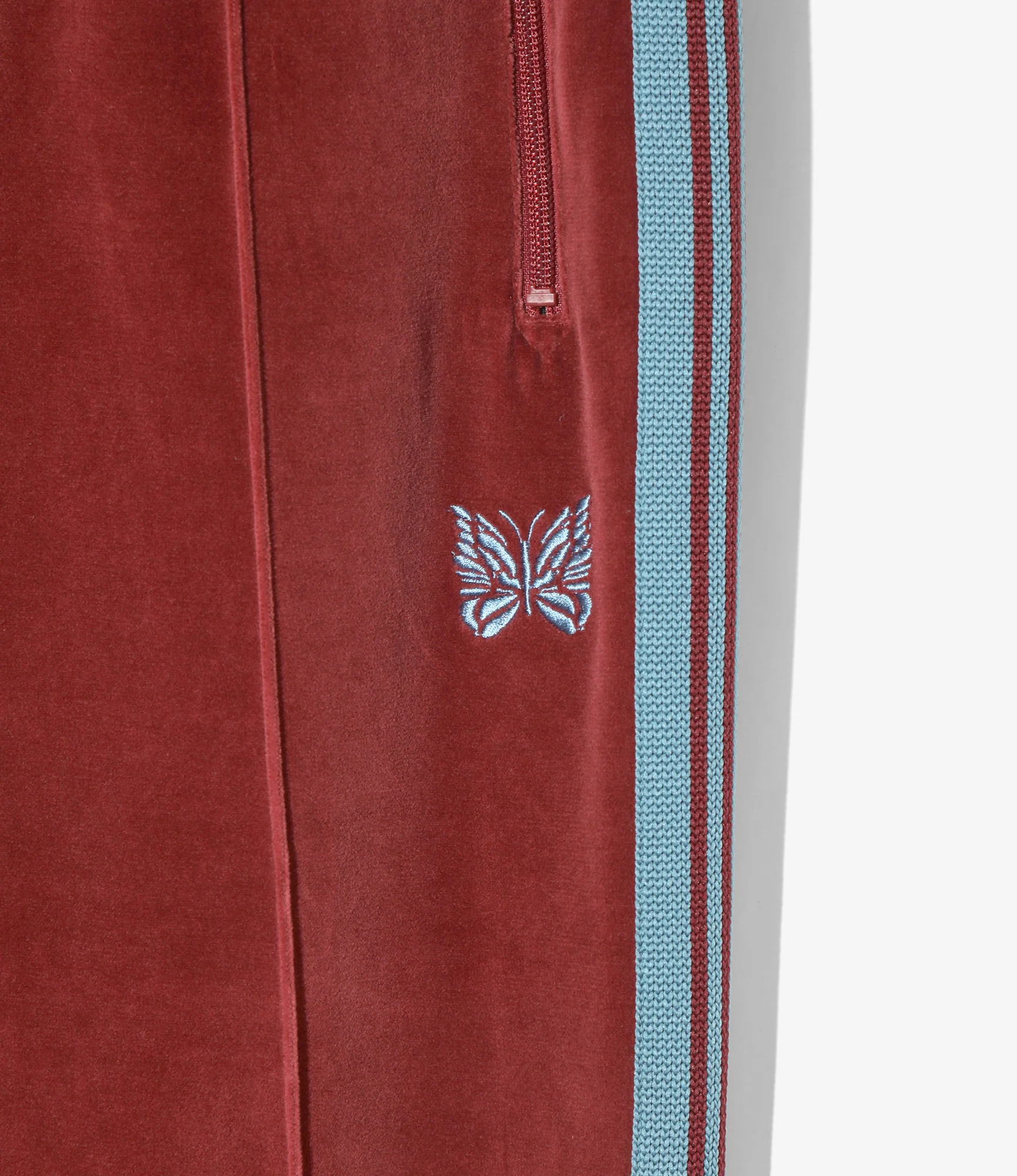 Boot-Cut Track Pant - Burgundy - C/PE Velour - Image 3