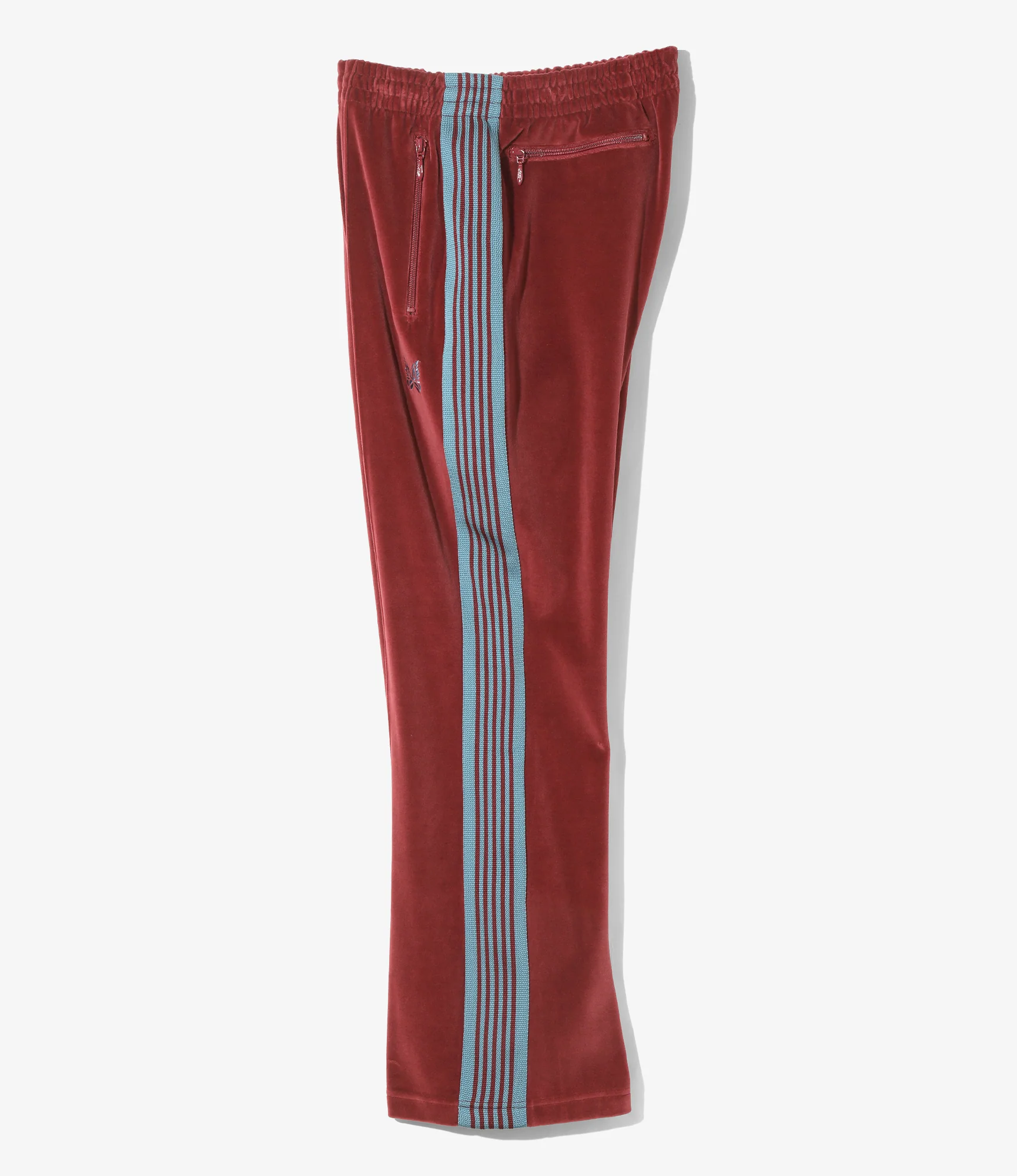 Boot-Cut Track Pant - Burgundy - C/PE Velour - Image 4