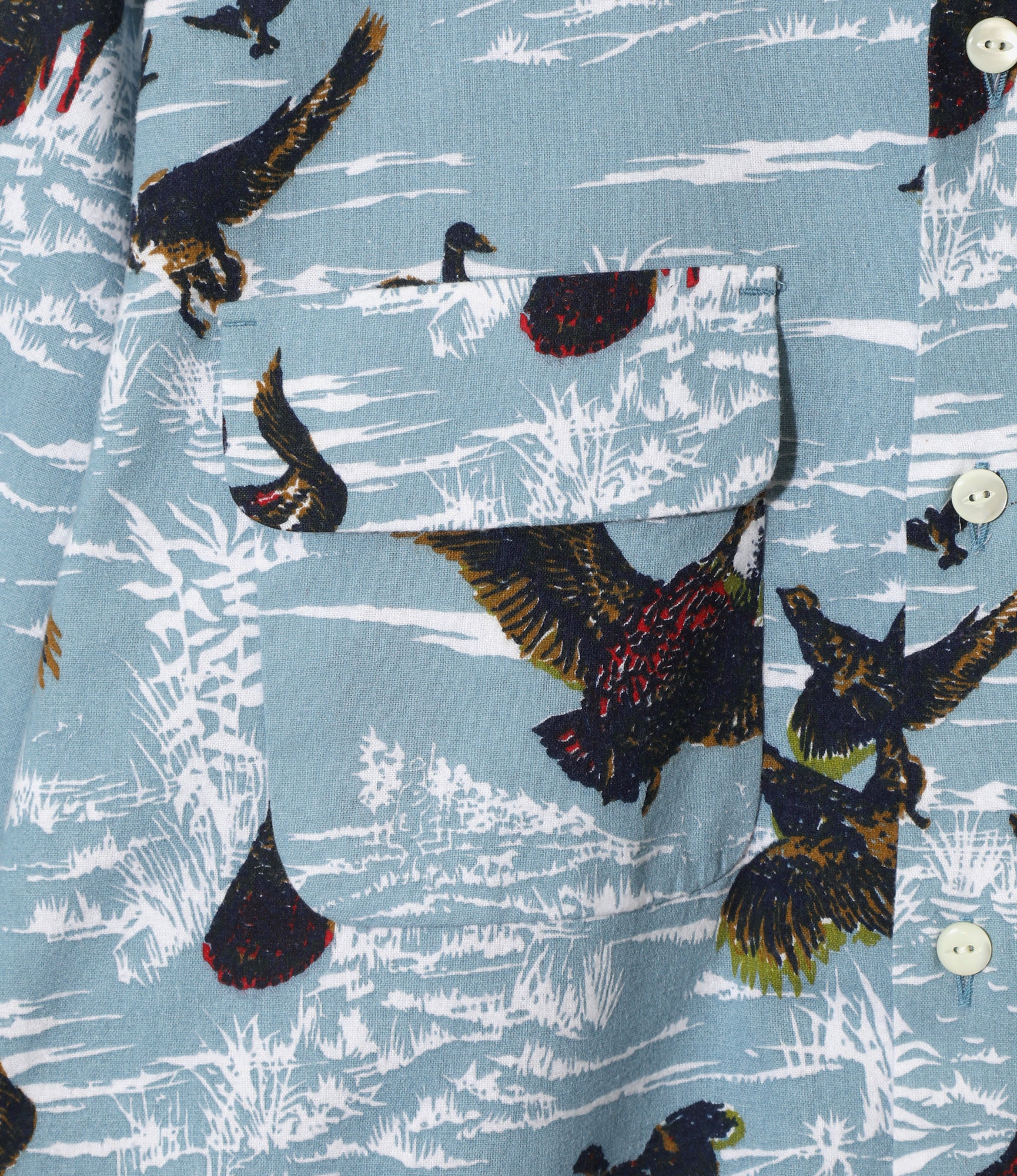 Classic Shirt - Blue - Printed Flannel / Bird - Image 3