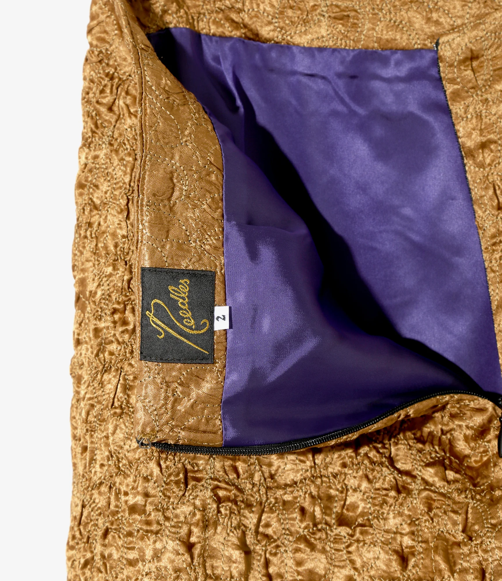 Women's C.C Skirt - Brown - Embroidery Satin - Image 4