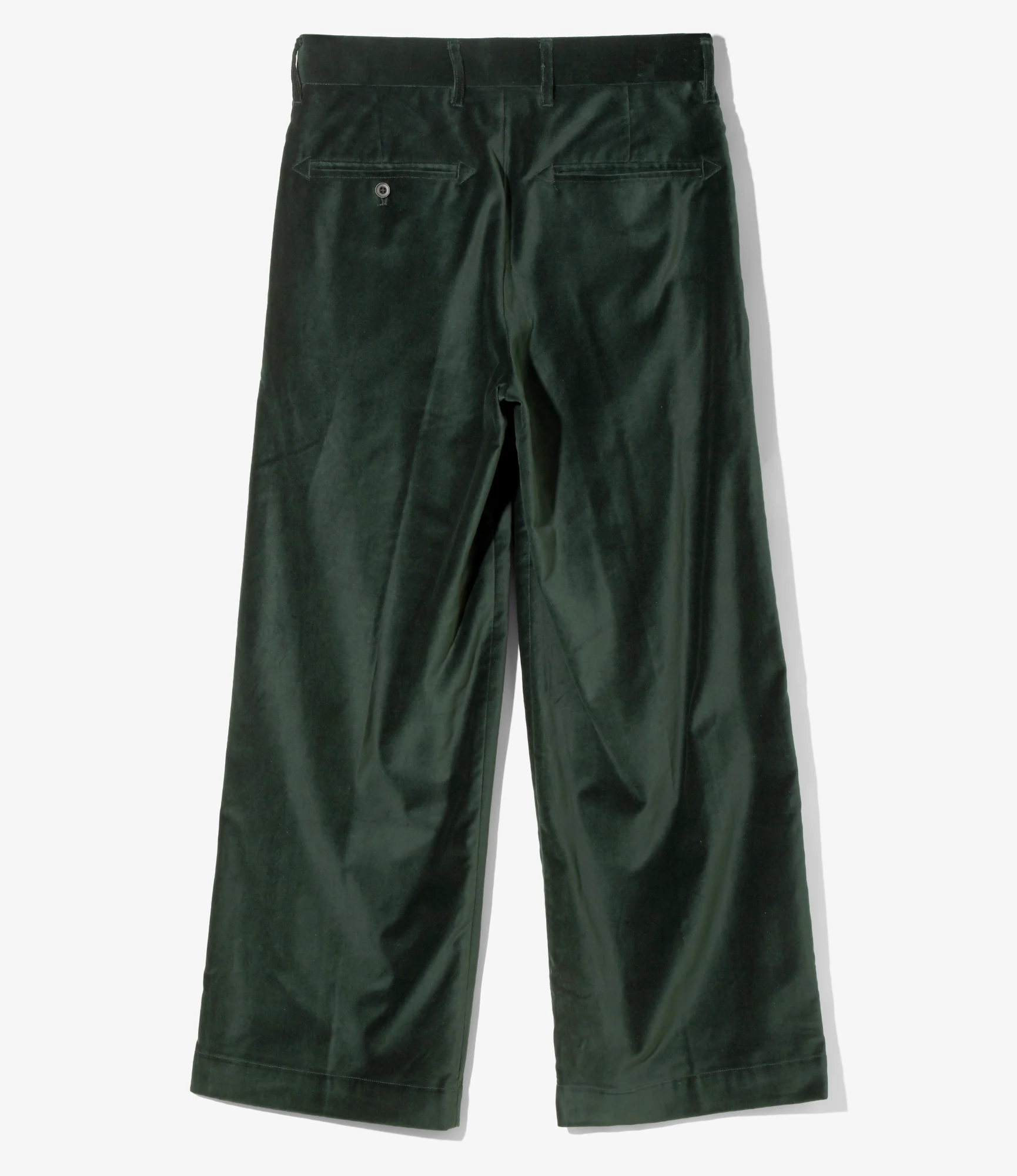Tacked Baggy Trouser - Dk. Green - Velveteen - Image 4