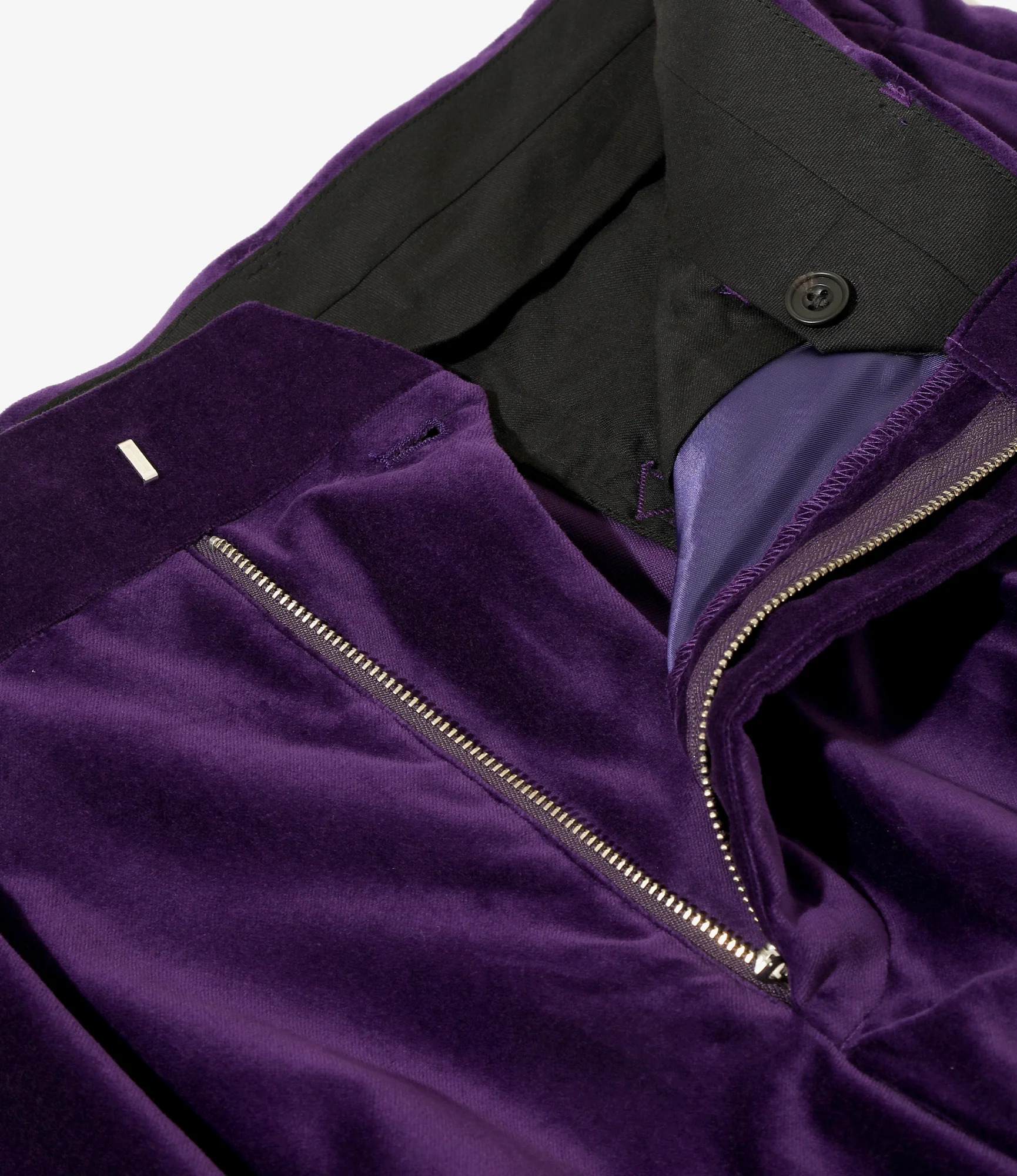 Tacked Baggy Trouser - Purple - Velveteen - Image 3