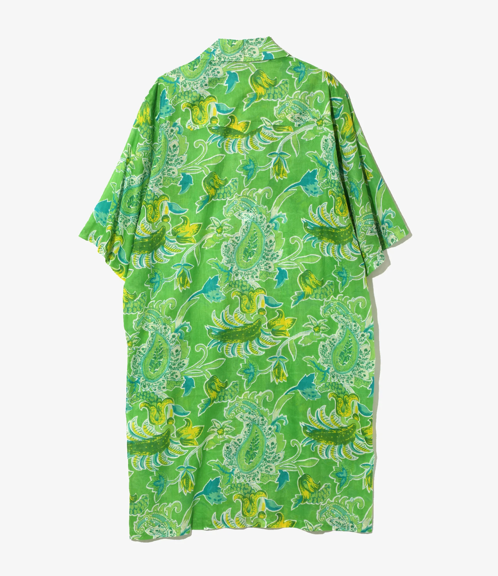Western Shirt Dress - Green - Printed Cotton Lawn / Floral - Image 3