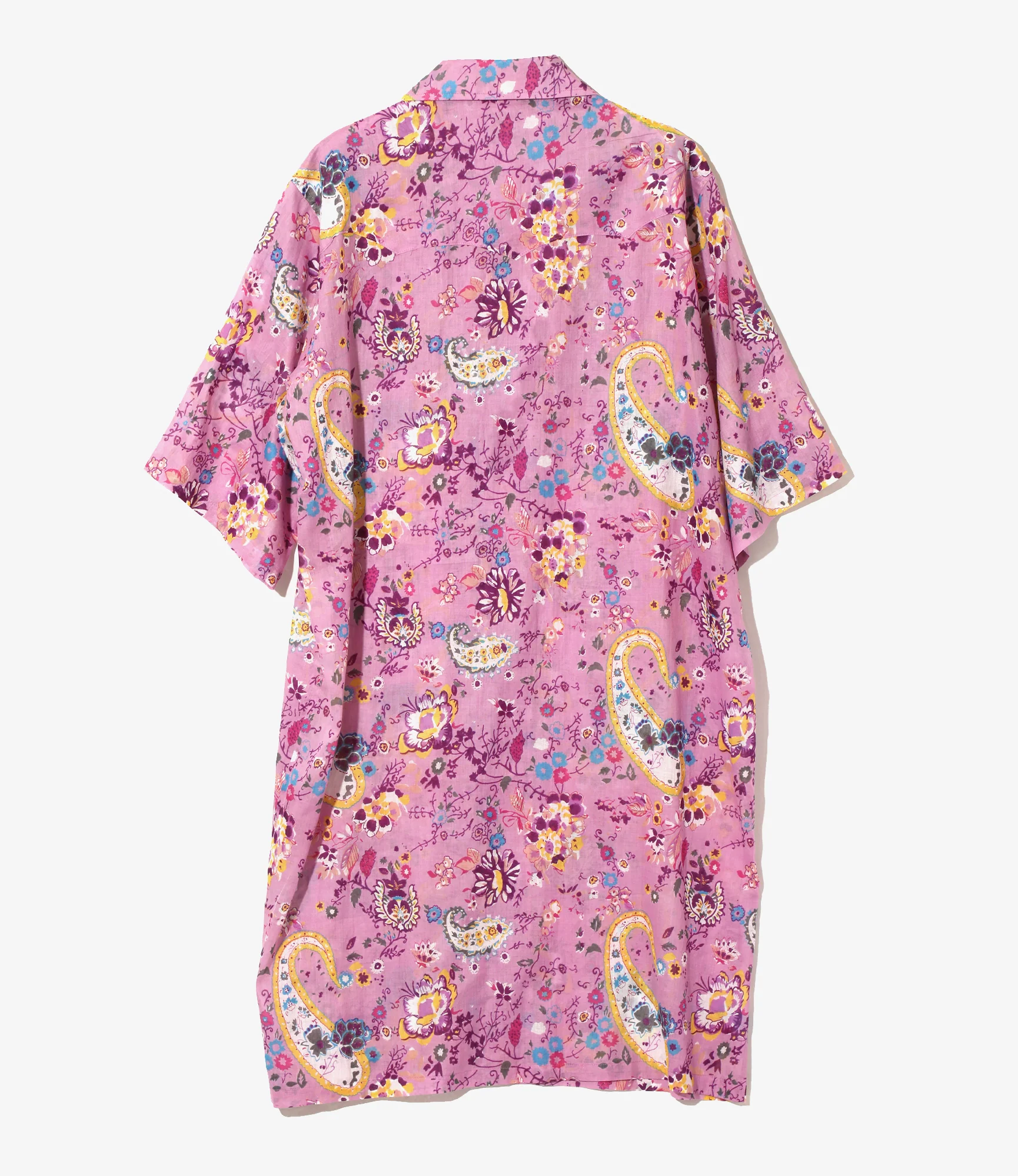 Western Shirt Dress - Pink - Printed Cotton Lawn / Floral - Image 3